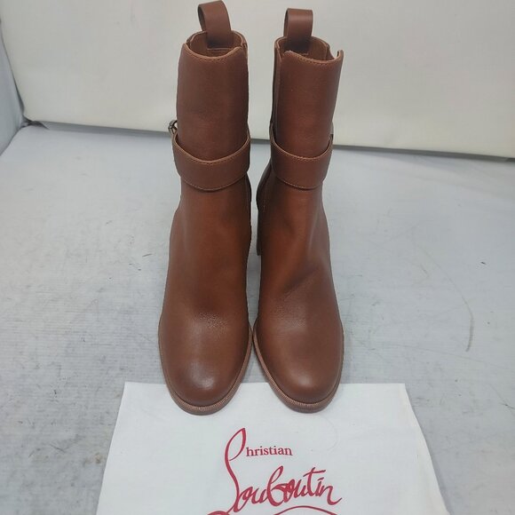 Christian Louboutin Brown Leather CL Chelsea Heel Boot - Picture 9 of 12